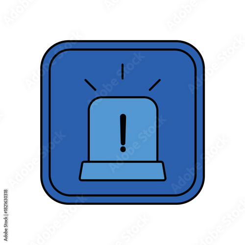 Panic Button icon outline editable stroke line drawing eps.