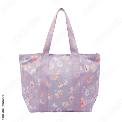 Stylish Purple Floral Tote Bag Perfect for Beach Days or Shopping Trips