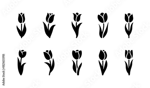 Minimalist Tulip Icons Collection