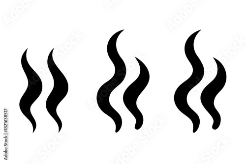Abstract Swirling Steam Wisps on White Background smoke