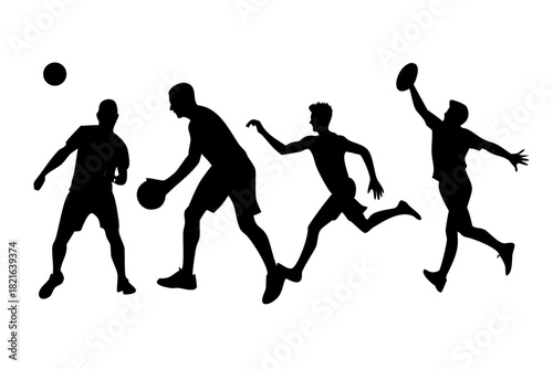 Black Silhouette of a Person Playing Tennis player silhouette