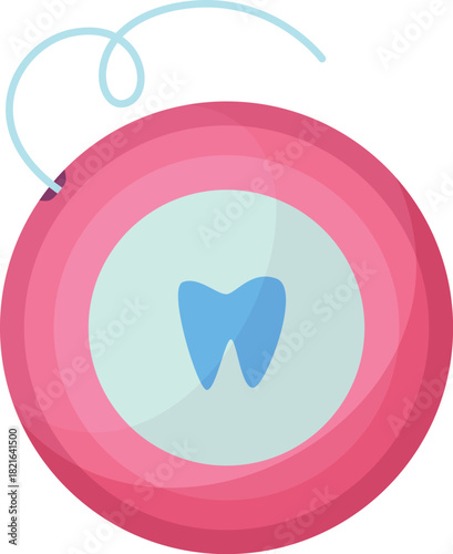 A pink and white toothbrush with the word tooth on it