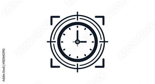 Clock within a camera frame a striking visual representation silhouette