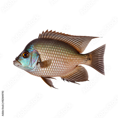 Colorful Freshwater Fish Swimming in a Clear Aquatic Environment During Dayli...