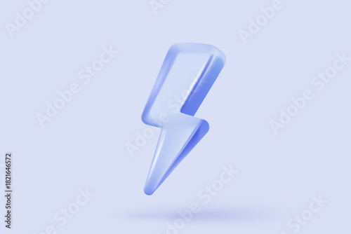 3D thunder bolt icons with coupon for sales and shopping online, discount coupon of cash. flash lightning on time alert notice special offer promotion. 3d price tags icon vector render illustration