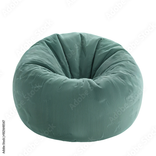 Comfortable Green Bean Bag Chair Ideal for Relaxed Seating in a Cozy Living R...