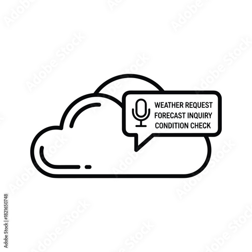 Voice command icon for weather request and forecast inquiry