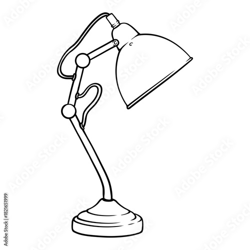 study lamp line art drawing illustration