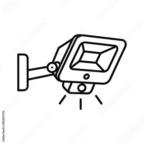 Outline icon of a wall mounted floodlight or security light isolated on