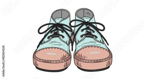 Pair of Fashionable Canvas Shoes Illustrated on White Backdrop, Presenting Stylish Footwear for Youthful Fashion and Artistic Expressions, Ideal for Lifestyle Blogs and Creative Projects, Promoting Co