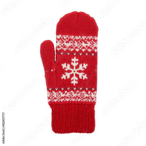 Cozy Red Mittens With a Snowflake Design Perfect for Winter Activities