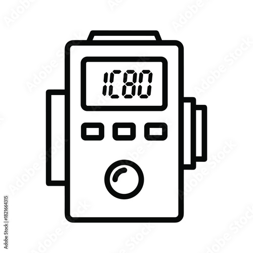Line art icon showing a private connection and protected route concept