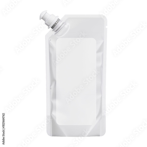 White Pump Bottle for Skincare Product on a Plain Background