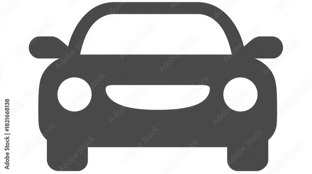 Obraz premium Silhouette Icon of an Auto-Vehicle Showcasing a Front View Design Suitable for Various Applications