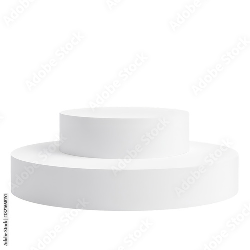 Display Podium in White Circles for Modern Showcasing of Products in a Bright...