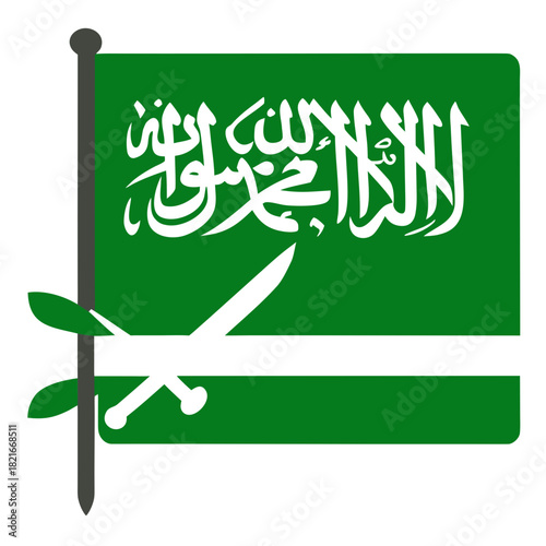 saudi arabia flag on blackboard