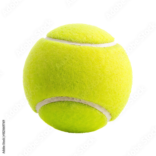 Bright Yellow Tennis Ball on a Plain Background Ready for a Match or Practice...