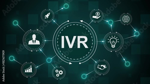 IVR Interactive Voice Response and Icon System Concept Animation.