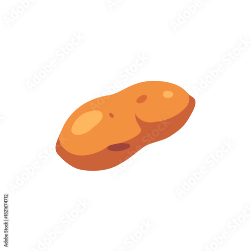 Whole sweet potato root tuber vegetable, isolated flat style vector illustration