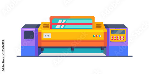 Colorful printing machine vector illustration printer