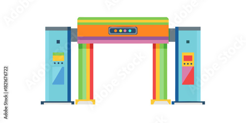 Colorful security scanner gate with lights metal detector