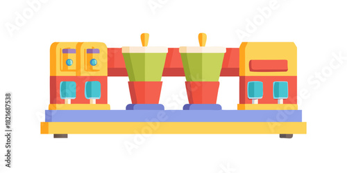 Colorful Soda Fountain Machine with Two Dispensers