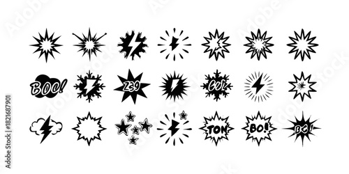 Comic Book Sound Effects and Starbursts explosion boom