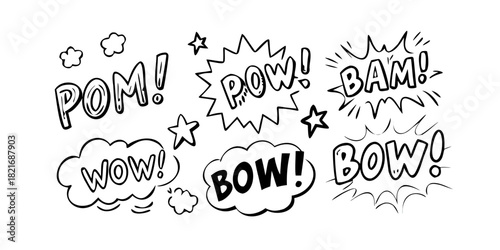 Comic Book Sound Effect Word Bubbles speech bubble