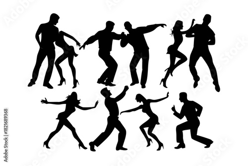 Couple dancing salsa with flowing movements dance latin dance