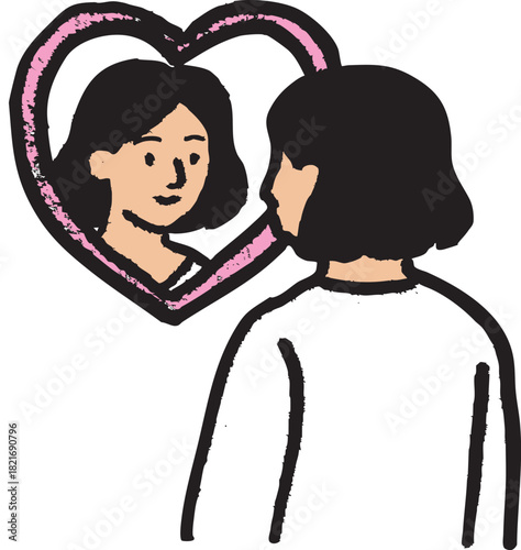 Self-love mirror scene