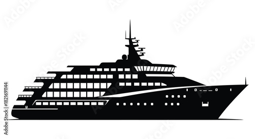 Elegant yacht design against a white background a striking silhouette