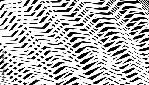 Black and white abstract geometric pattern with grunge effect for modern background and design element. Editable graphic resource. Vector Format Illustration 