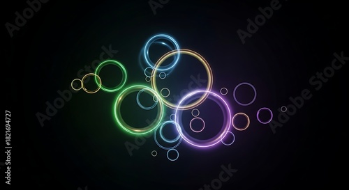 Glowing circles on blackness