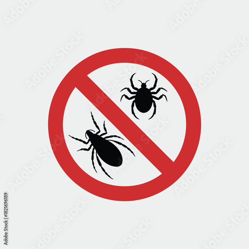 No bugs or insects allowed sign with red circle and slash
