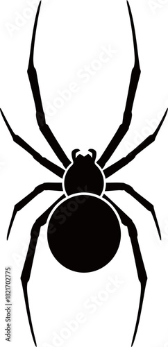 Eerie arachnid silhouette against a shadowy background, perfect for horror designs or Halloween