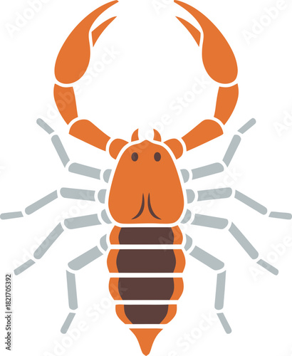 Stylized Scorpion Illustration with Bold Outlines on a Plain Background for Visual Impact