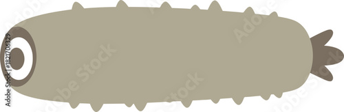 Abstract vector illustration of a caterpillar with a cylindrical body design and spikes