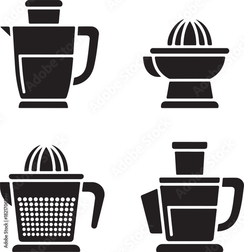 Kitchen Appliance Icons for Juicing and Blending blender