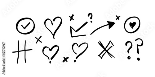 Hand drawn black doodle comic vector with question mark