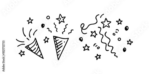 Festive confetti explosion graphic element celebration