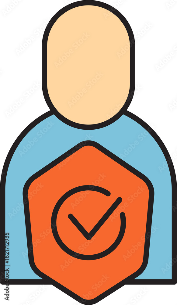 Obraz premium User and Verified Shield Icon 