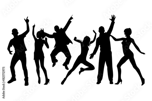 Energetic Male Dancers Silhouette dancing movement