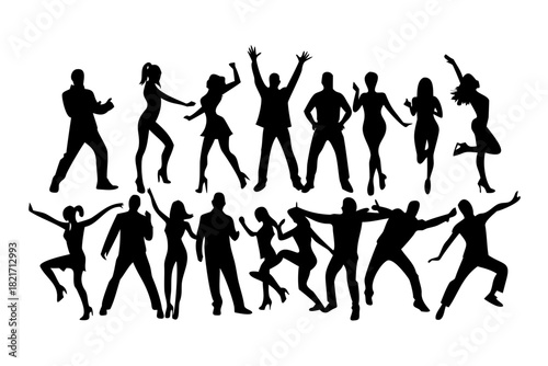 Energetic male dancers in dynamic poses dancing