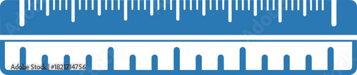Blue and White Dual Scale Ruler Illustration for Precise Measurement and Design Application