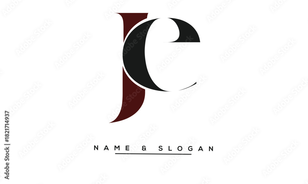 Obraz premium JE, EJ Abstract Letters Logo Monogram