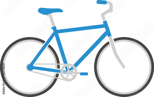 Minimalistic blue bicycle illustration against a stark black backdrop offering a simplified