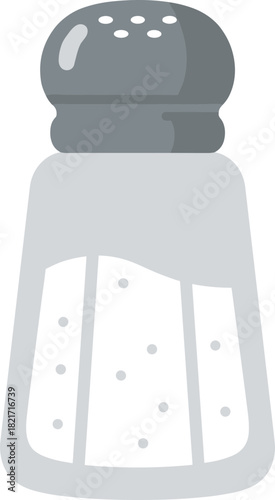 Simple vector illustration of a salt shaker conveying seasoning and culinary themes in food service