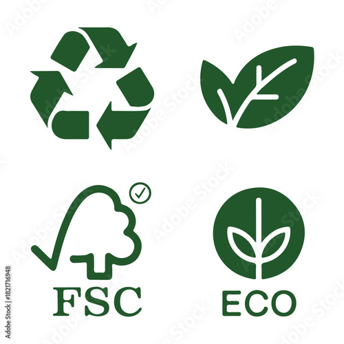 Recycling Eco friendly fsc representing icon vector