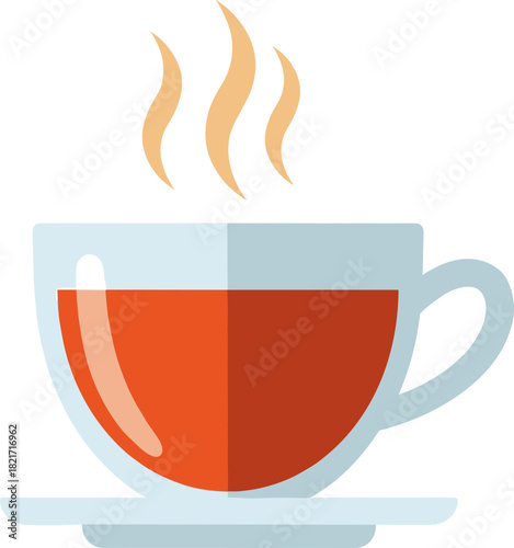Steaming beverage vector illustration evokes warmth and relaxation with sleek design elements