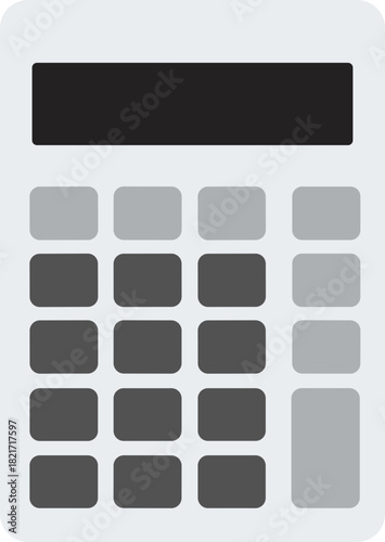 Stylized minimal calculator icon for finance calculating, a simple and modern depiction of math